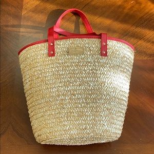 Laura Geller Beauty Wheat straw bag